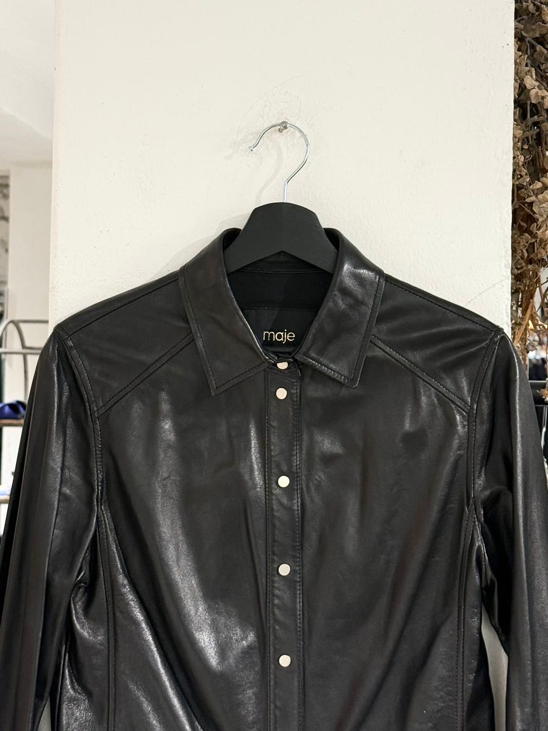 마쥬 블랙 램스킨 레더 셔츠 자켓 상품이미지4