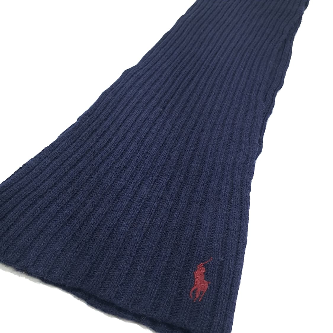 MX342 폴로 랄프로렌 다크네이비 리브드 램스울 니트 목도리 머플러 상품이미지3
