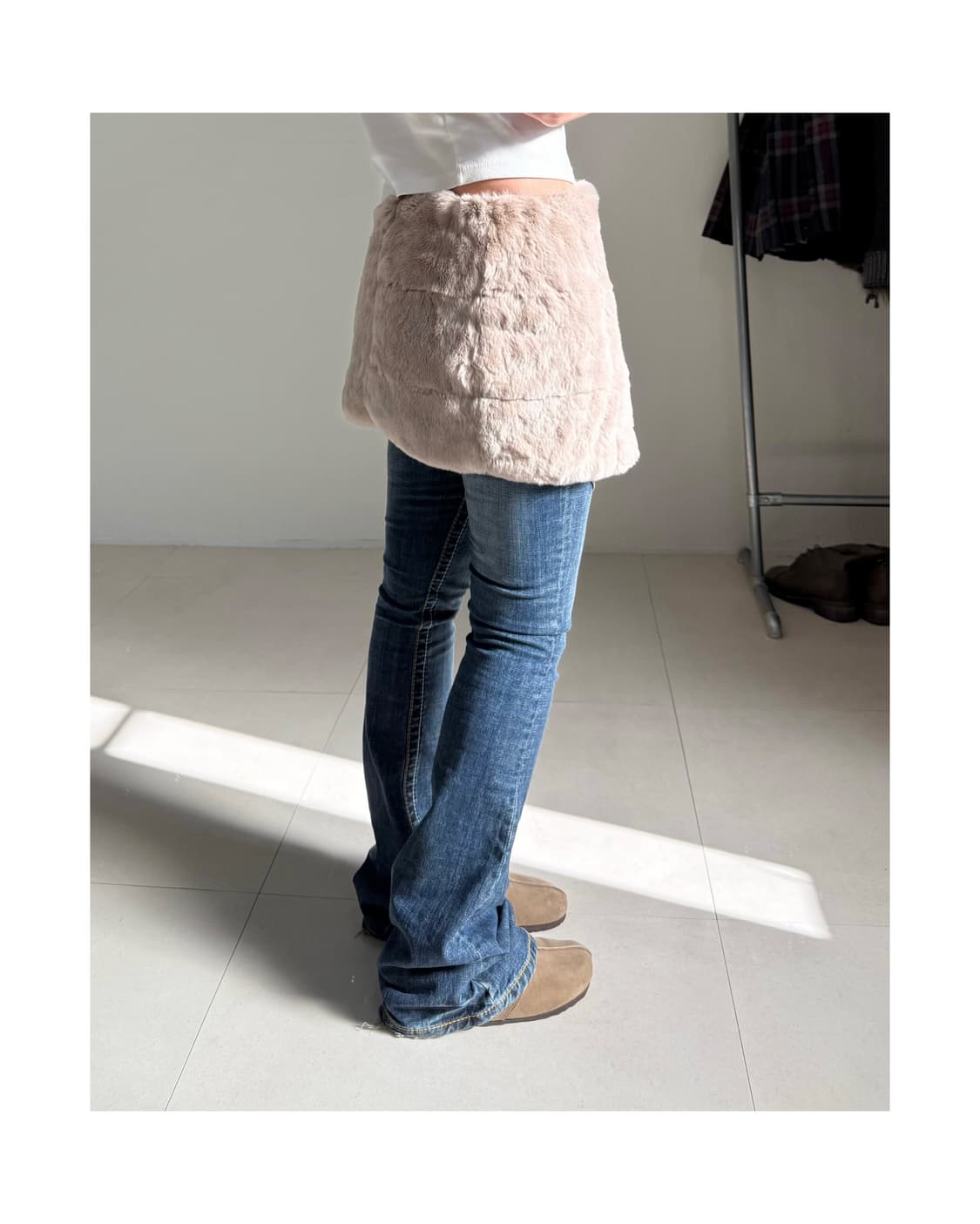 빈티지 래빗퍼 레이어드 스커트 상품이미지5