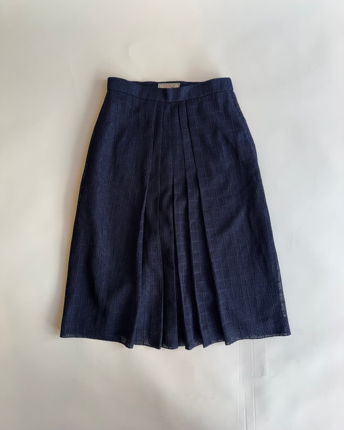 Navy Mesh Pleated Skirt 상품이미지1