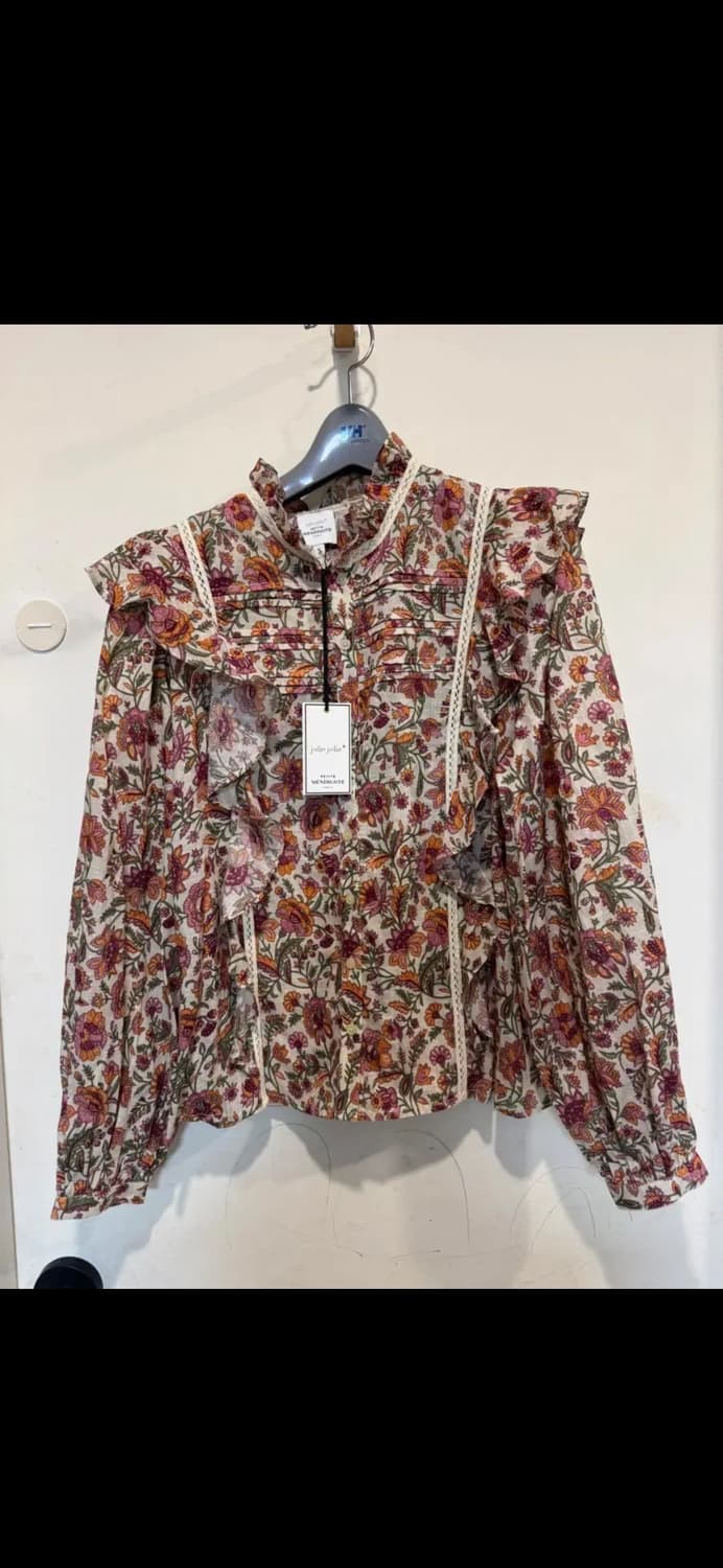 새상품 쁘띠 맨디고트 플로럴 블라우스 상품이미지2