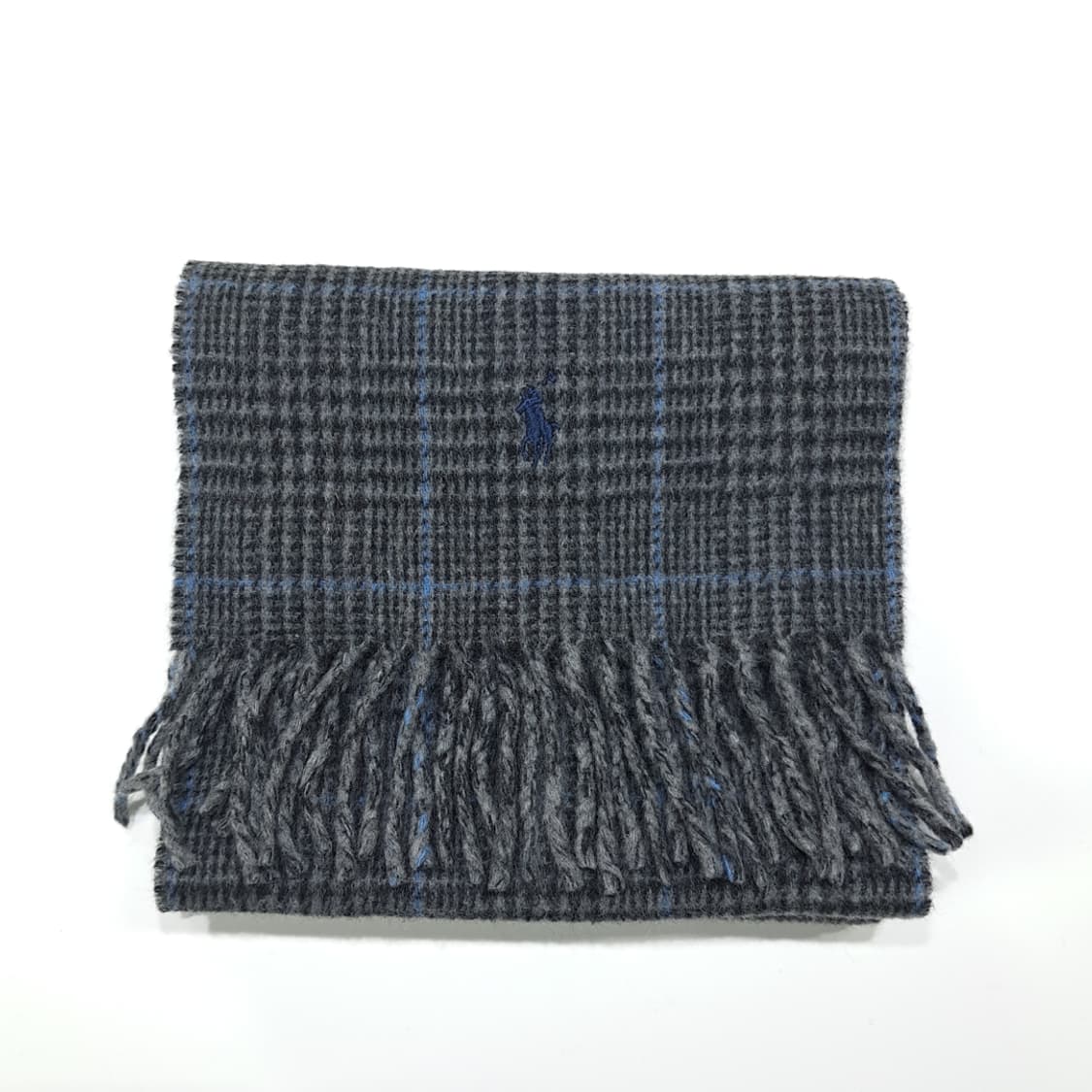 MX389 폴로 이태리판 글렌체크 포니자수 그레이 머플러 목도리 상품이미지7