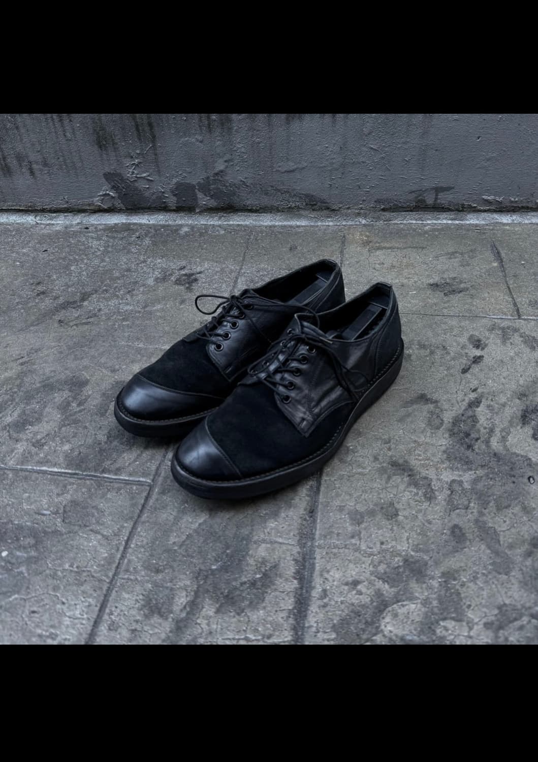 요지야마모토 뿌르옴므 레더 스웨이드 도킹 더비슈즈 상품이미지1