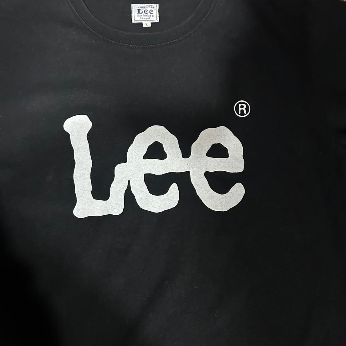 [L] LEE 재팬 로고 프린팅 블랙 턴업 반팔 상품이미지2