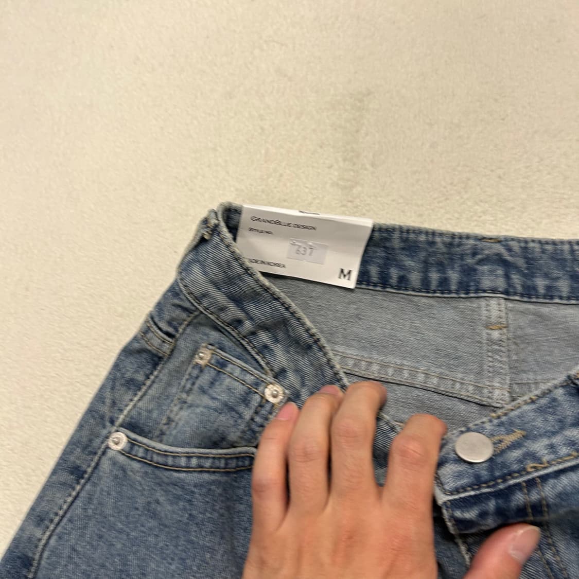 Light blue damage denim pants 상품이미지6