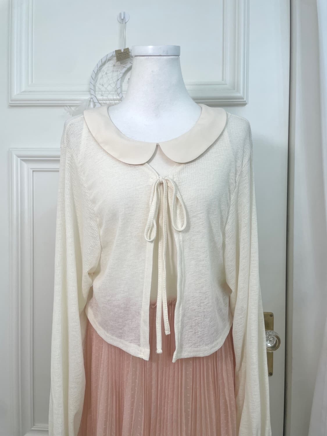 butterivory bow crop bolero&coral tule c 상품이미지4