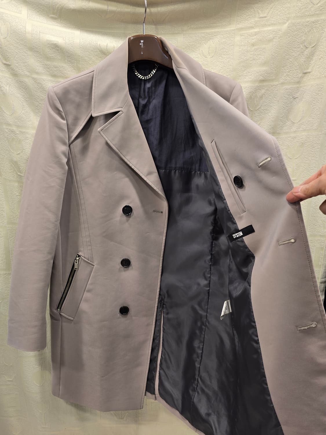 한섬 시스템 베이지색 남성 코트 95~100 상품이미지7