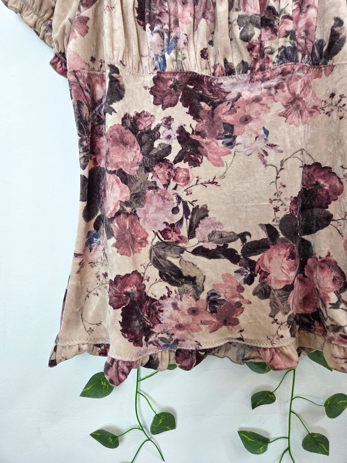 L'est rose 플라워 벨벳 탑 상품이미지3