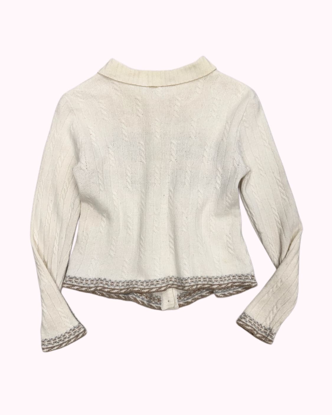 ivory cable pattern wool cardigan 상품이미지4
