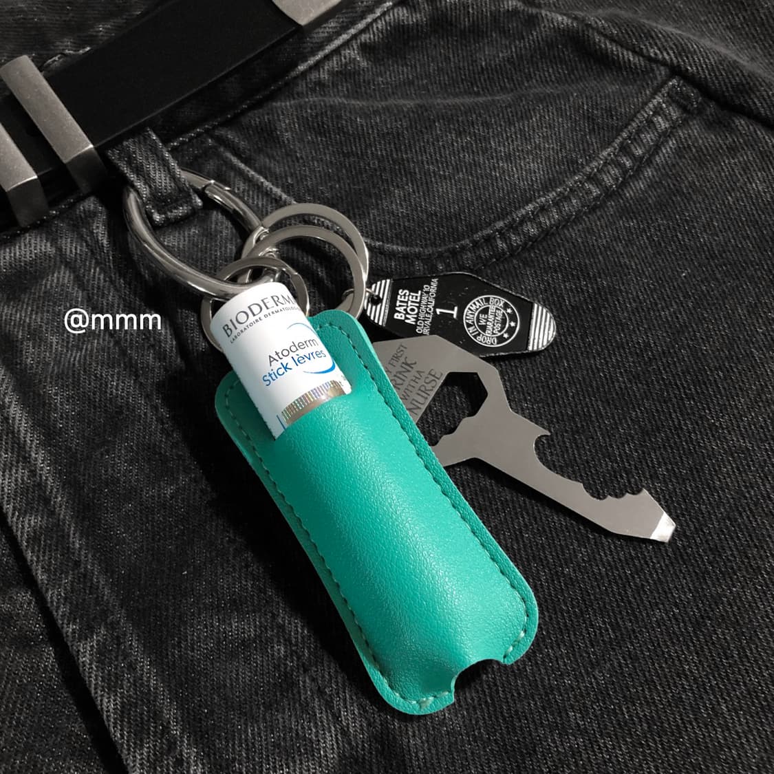 [Unisex💚] 립밤 가죽 케이스 키링 열쇠고리 상품이미지2