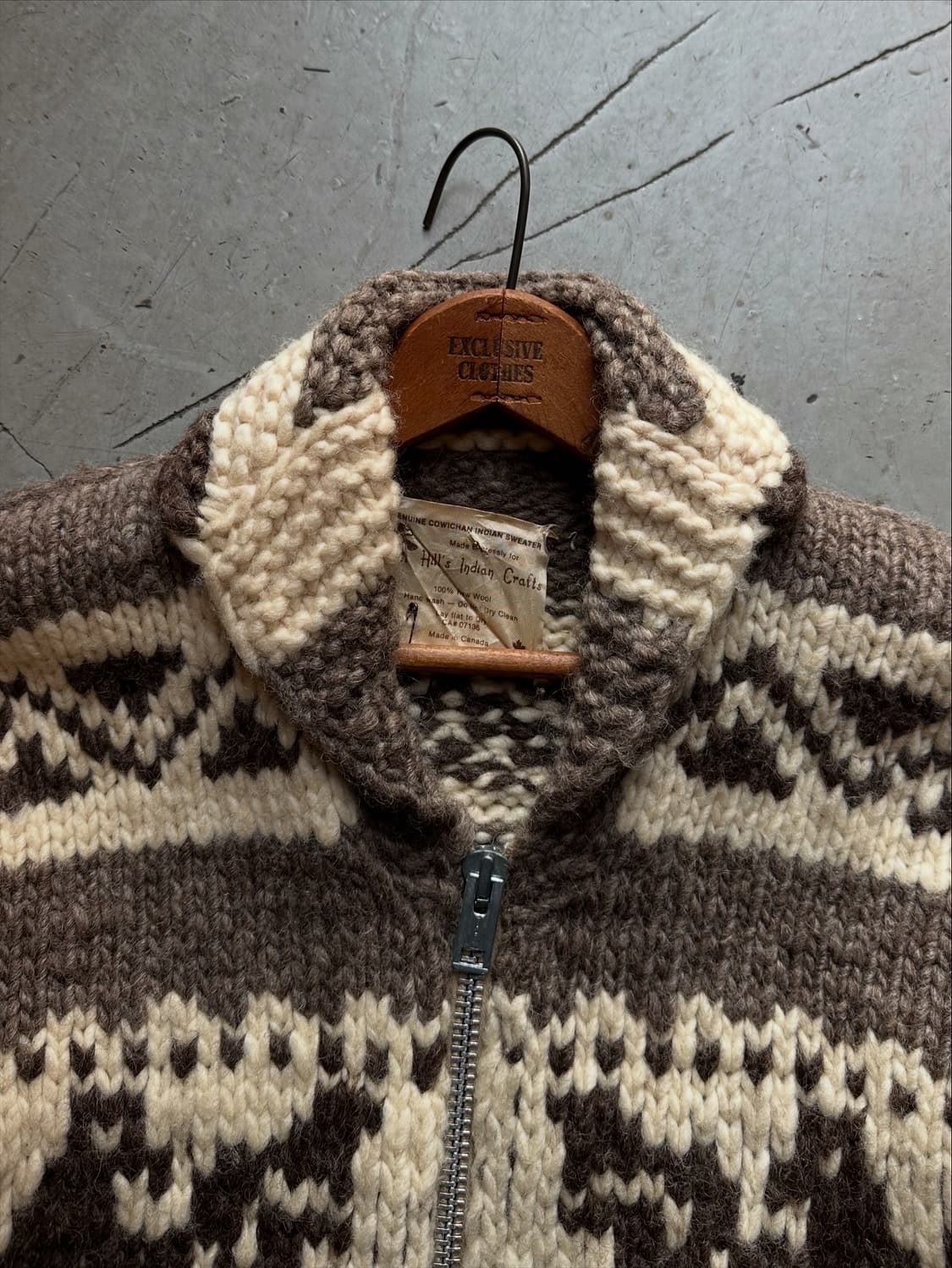 80s Hill's Indian Crafts캐나다 헤비울 코위찬 스웨터 상품이미지4