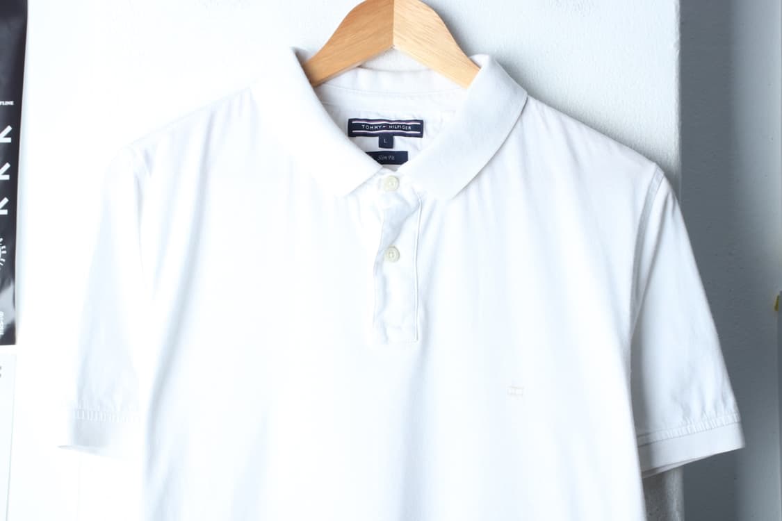 (L-XL) 타미힐피거 반팔 카라 티셔츠 스몰로고 화이트-H30469 상품이미지3