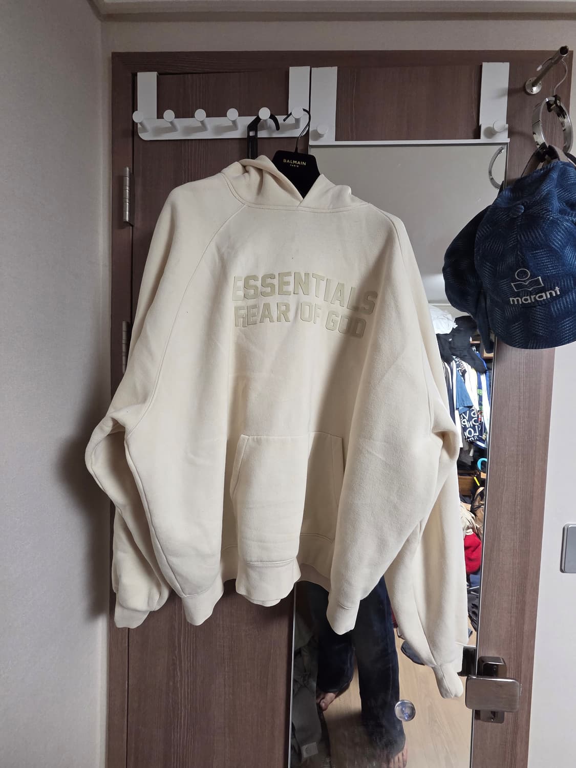 피어오브갓 에센셜 3D 실리콘 풀오버 후디 크림 XL 상품이미지1