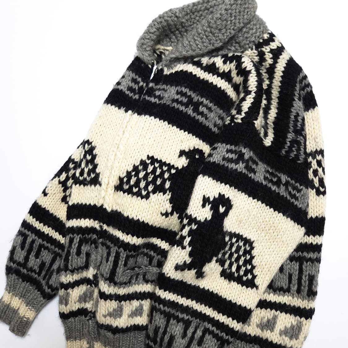 캐네디언 스웨터 90s 이글 코위찬 니트 집업 자켓 상품이미지3