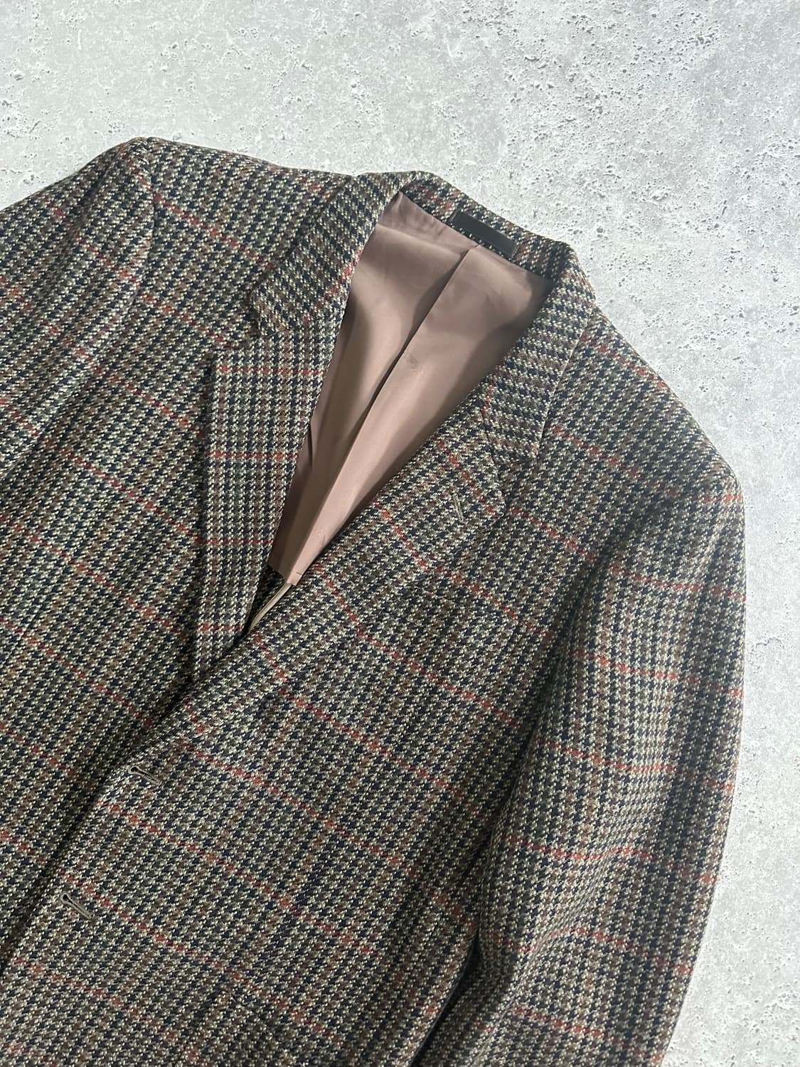 마츠자카야 New Wool 100% Multi Check Blazer 상품이미지1