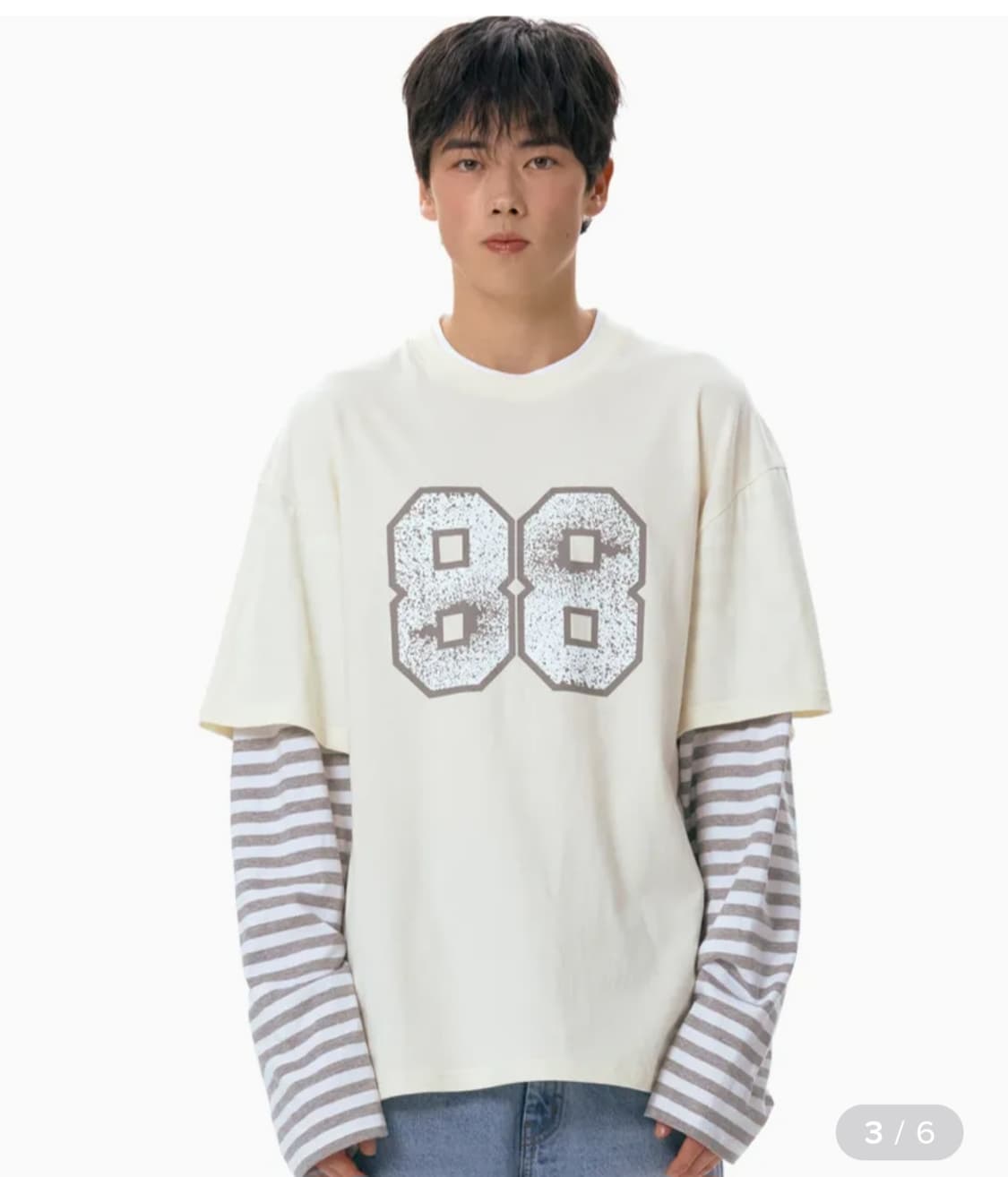 [L] 아메스 월드와이드 레이어드 긴팔티 남녀공용 L사이즈 상품이미지2