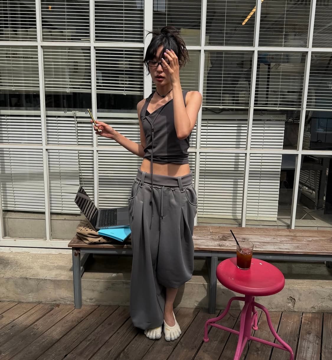트리밍버드 Double Waist Sweat Pants [Khaki] 상품이미지3