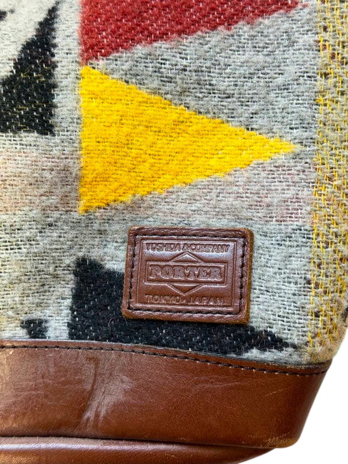 요시다 포터 x WNW 펜들턴패턴 울 가죽 토트백 상품이미지3