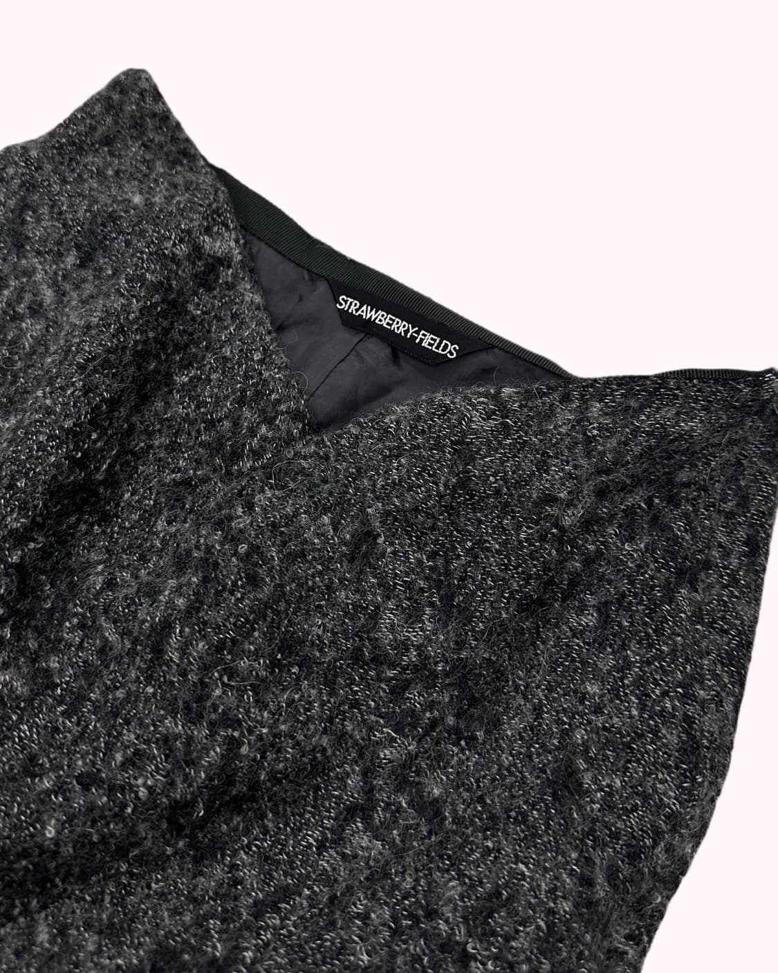 charcoal lace wool texture skirt 상품이미지4