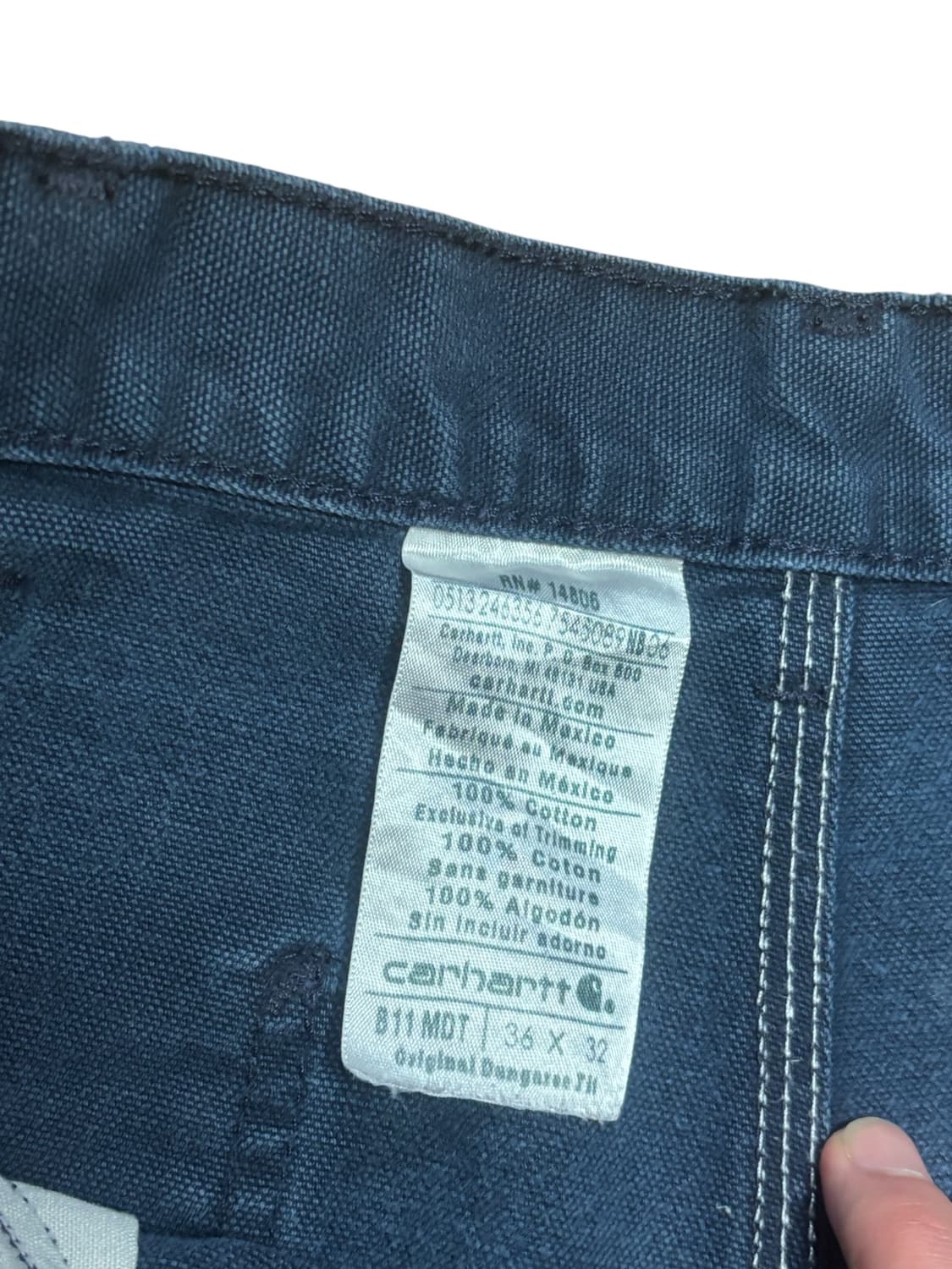 칼하트  미드나잇 네이비 b11 싱글니 카펜터 팬츠 상품이미지10