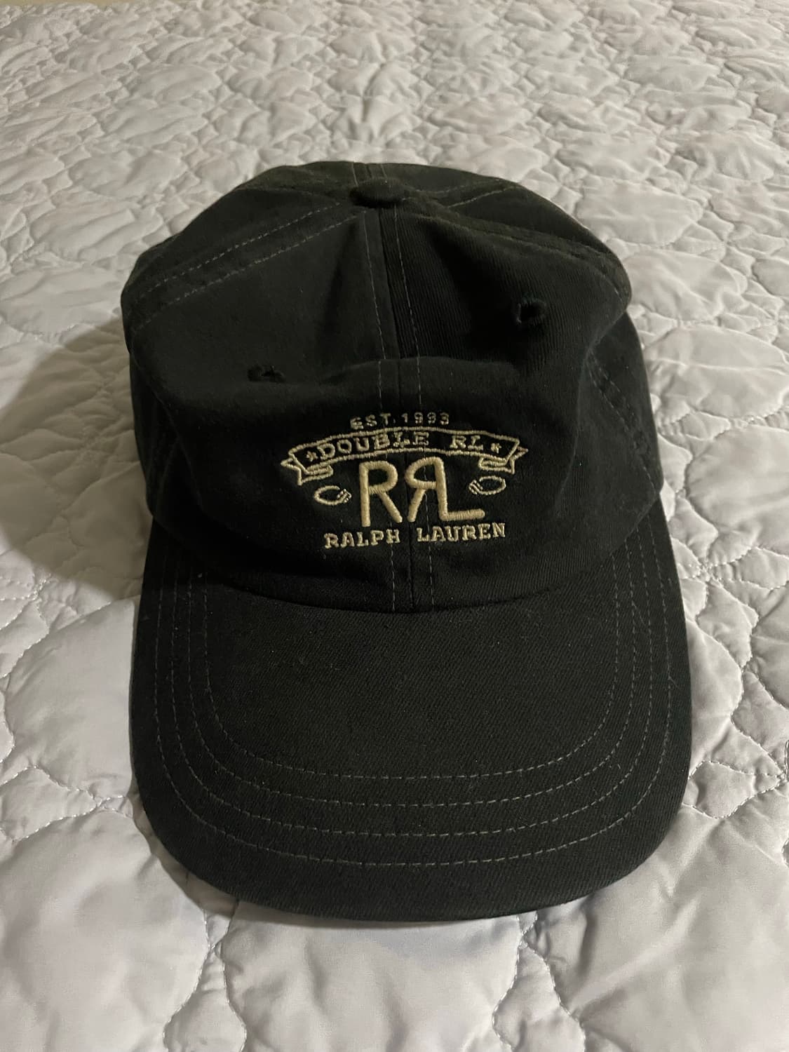 더블알엘 랜치로고 트윌 볼캡(블랙) 상품이미지2