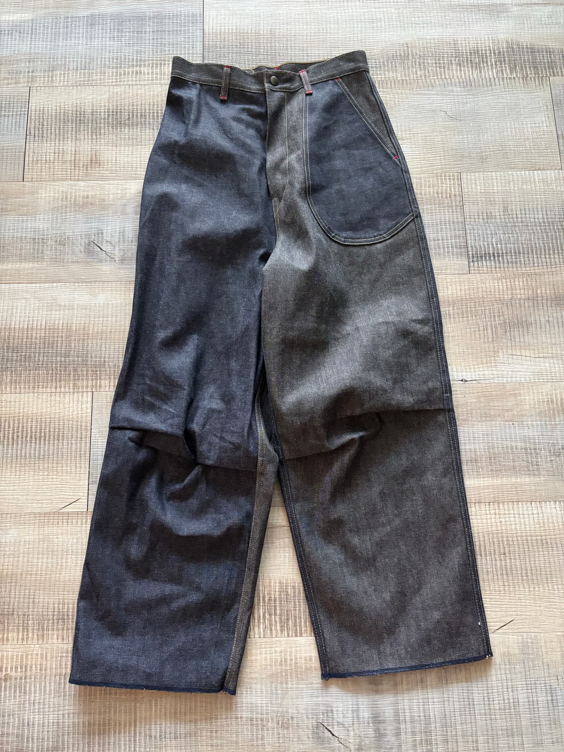 캐피탈 비대칭 와이드 데님 팬츠 mottainai 상품이미지2