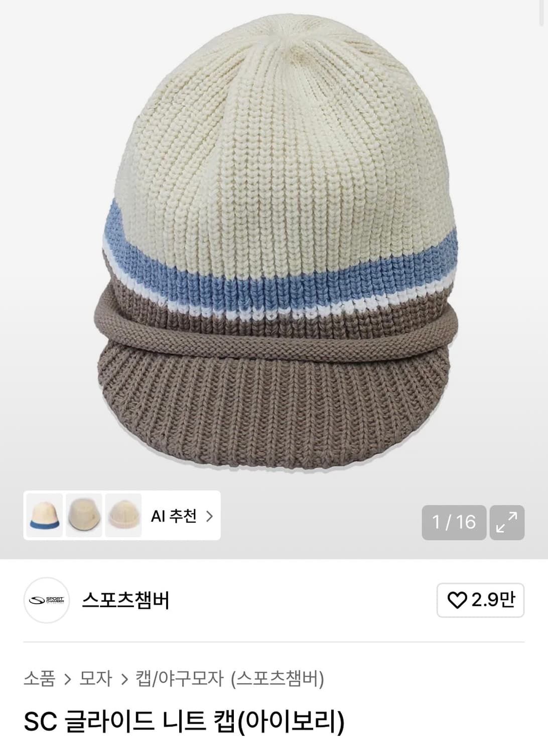 스포츠챔버 니트캡 비니  상품이미지1