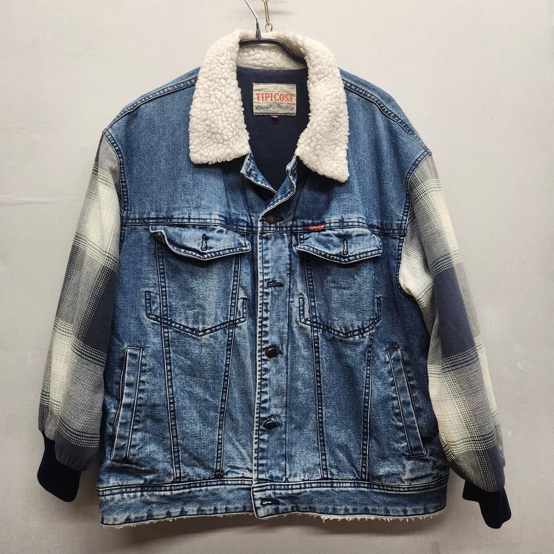 티피코시 쉐르파 체크소매 빈티지 데님자켓 XL 상품이미지1
