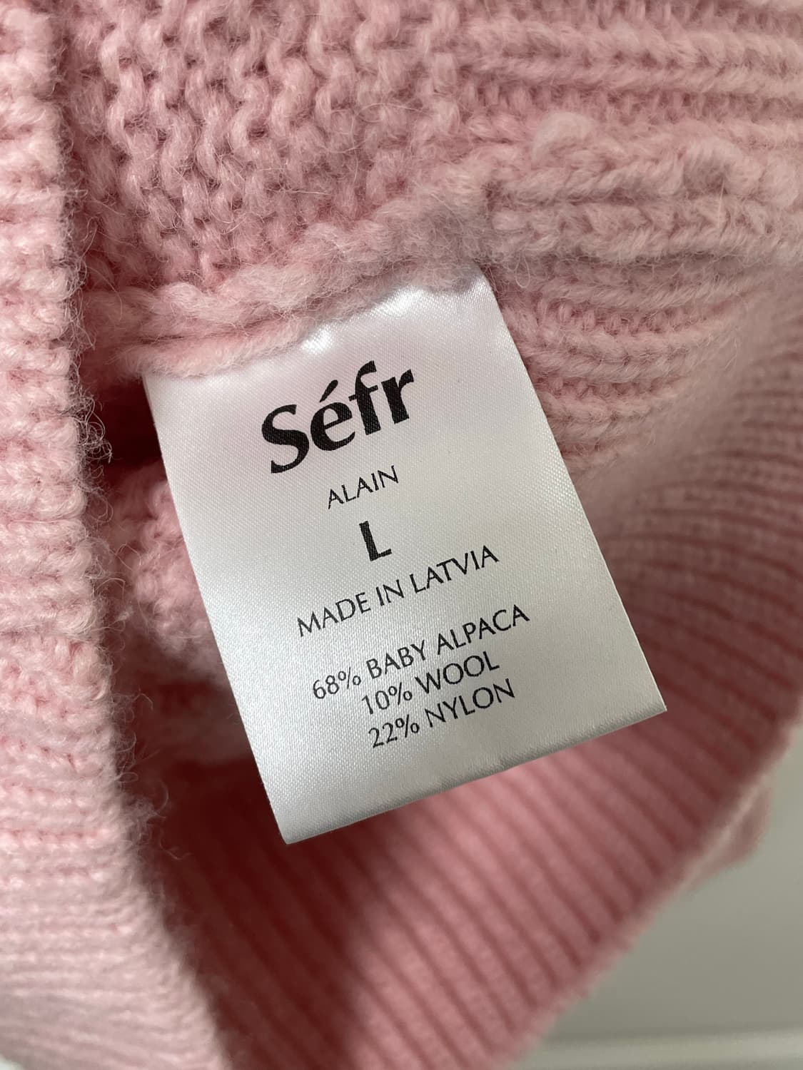 Sefr 세퍼 알란 베이비 알파카 니트 스웨터 L 핑크 상품이미지8