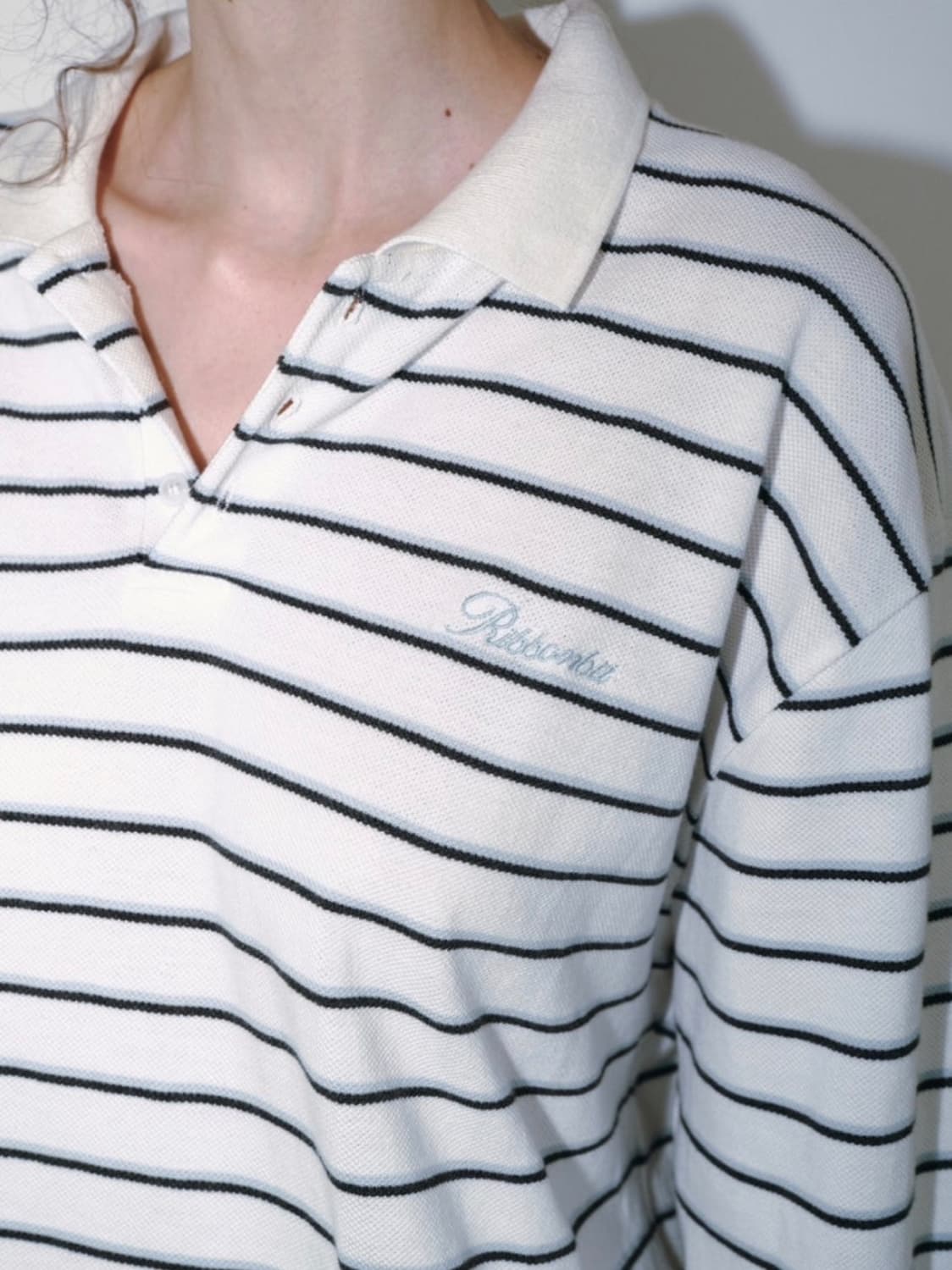리본빛 RBB striped PK shirt (스카이블루) 상품이미지4