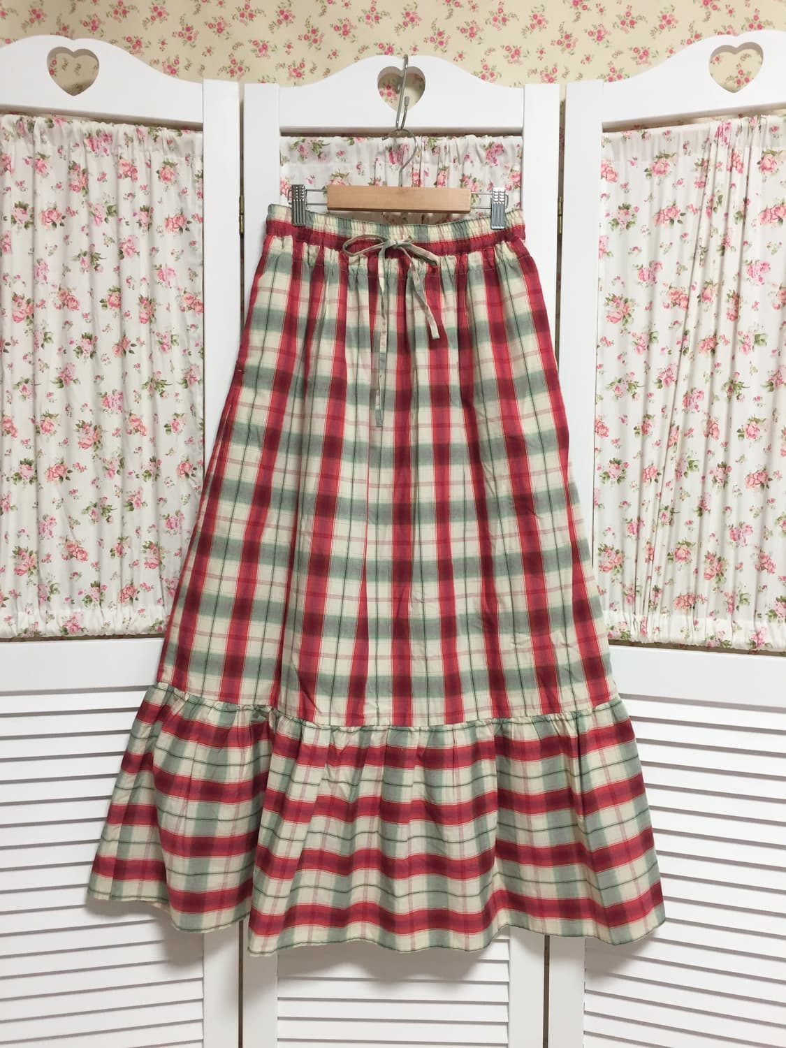 빈티지 모리걸 수박바 체크 스커트 상품이미지2
