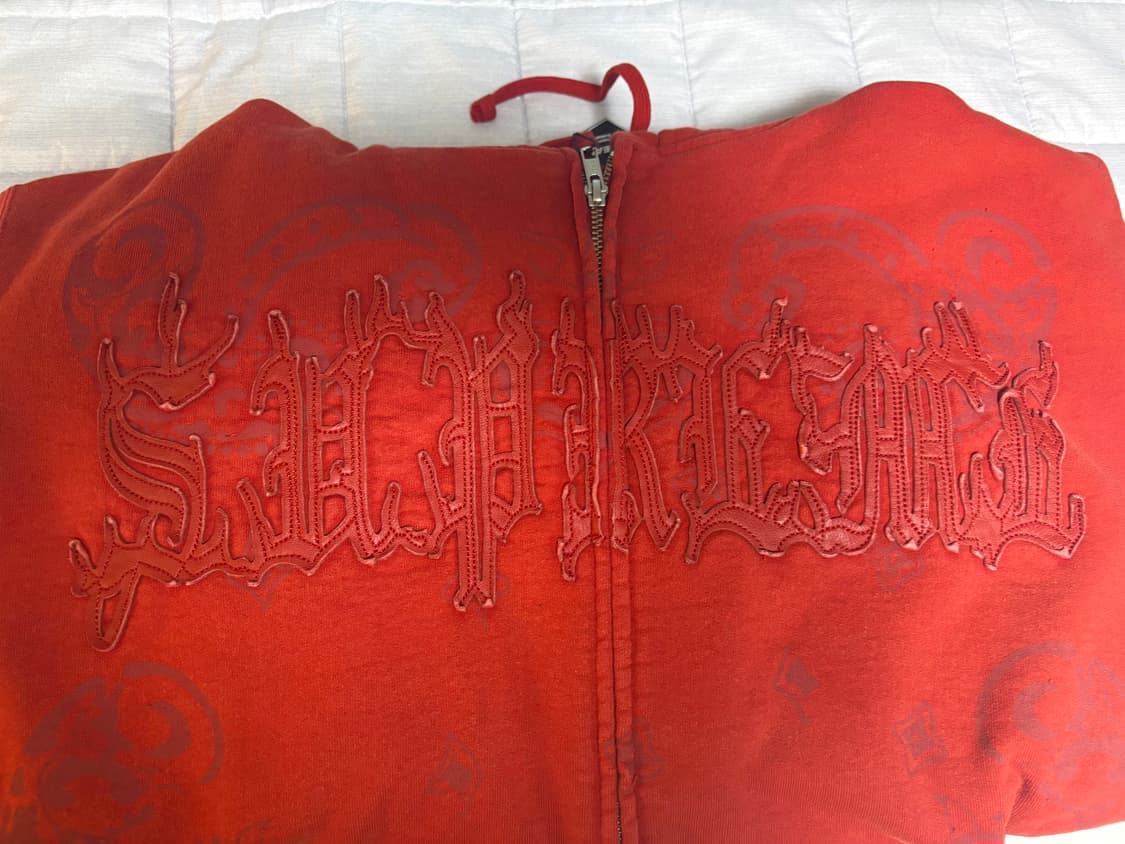 슈프림 레더 아플리케 집업 후드 L 새상품 상품이미지2