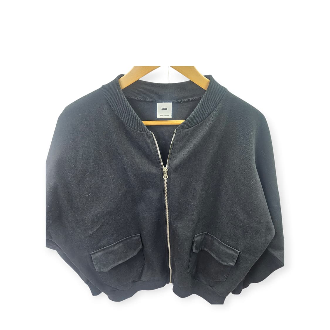 INK 블랙 루즈핏 크롭 집업 자켓 상품이미지3