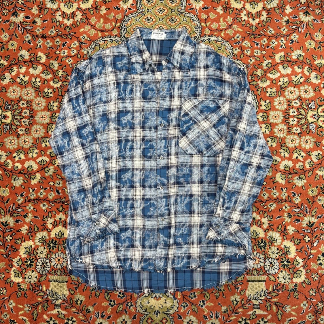 [XL] Kjomm made 블루 빈티지 체크 셔츠 상품이미지1
