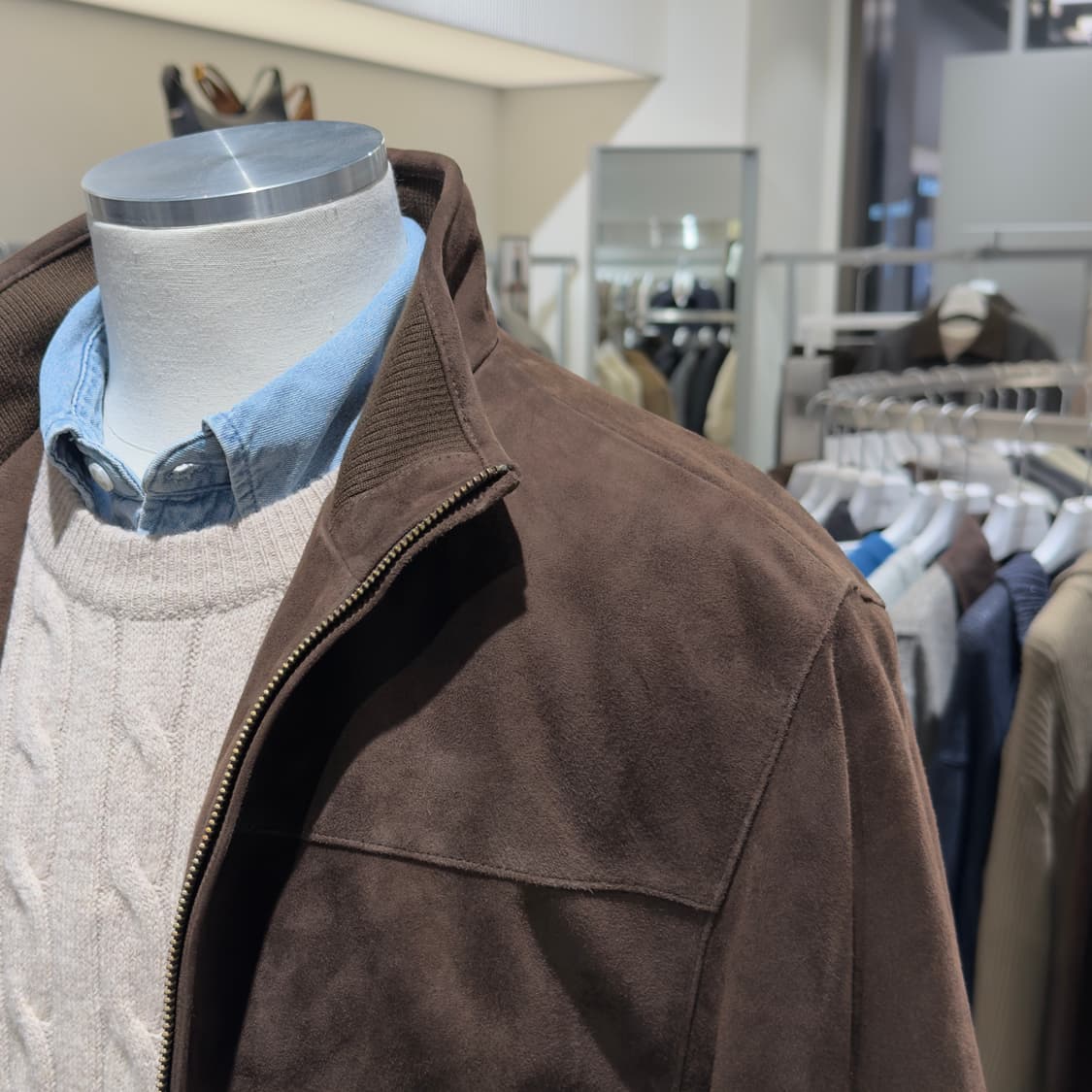 [새상품] 브룩스브라더스 염소가죽 스웨이드 집업 블루종 상품이미지7