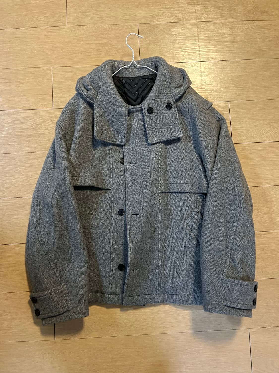 엘무드 숏기장 후드코트 상품이미지1