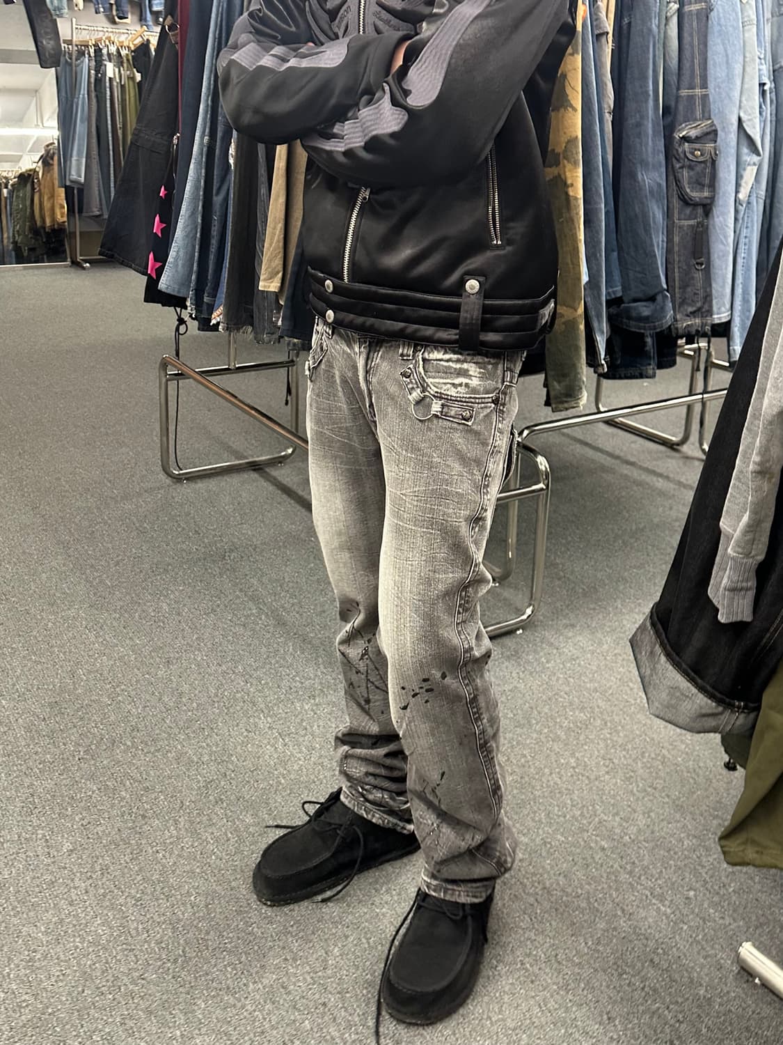 L)Blow By Blue 일본 y2k 빈티지 흑청 데님 팬츠 상품이미지2