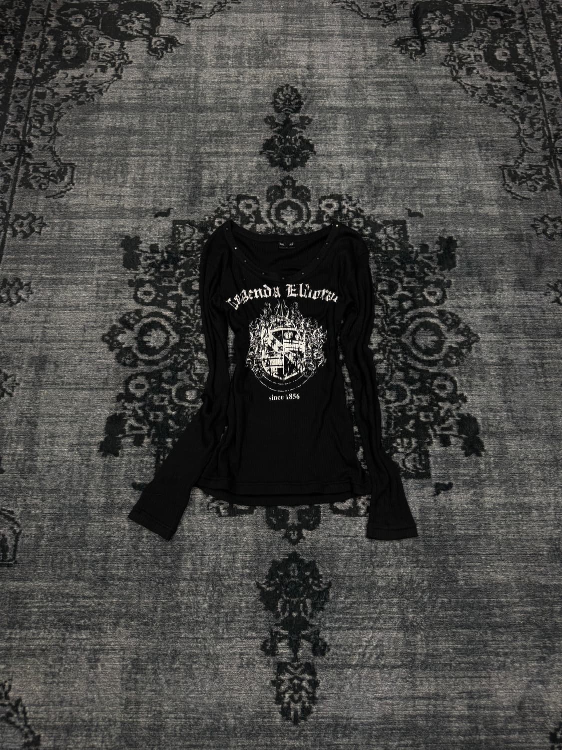 Body wave y2k stud gimmick ribbed cut se 상품이미지1