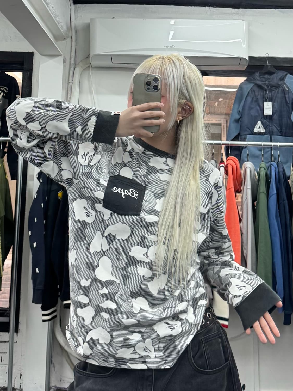 베이프 카모 포켓 롱슬리브 상품이미지3