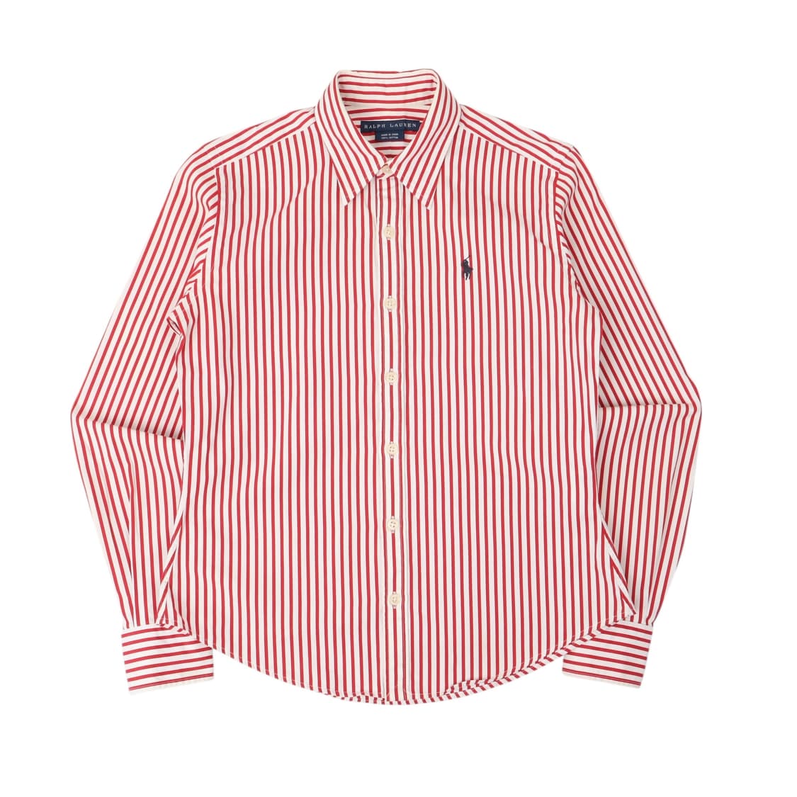 폴로 랄프로렌 우먼스 레드 스트라이프 셔츠 상품이미지1