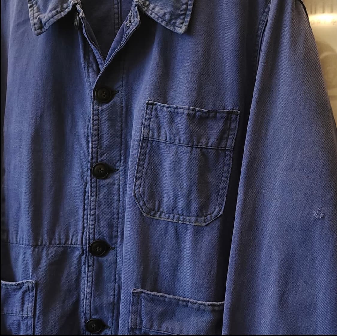60s 빈티지 프렌치 워크자켓 52 페이딩 퍼플 블루 L 상품이미지5