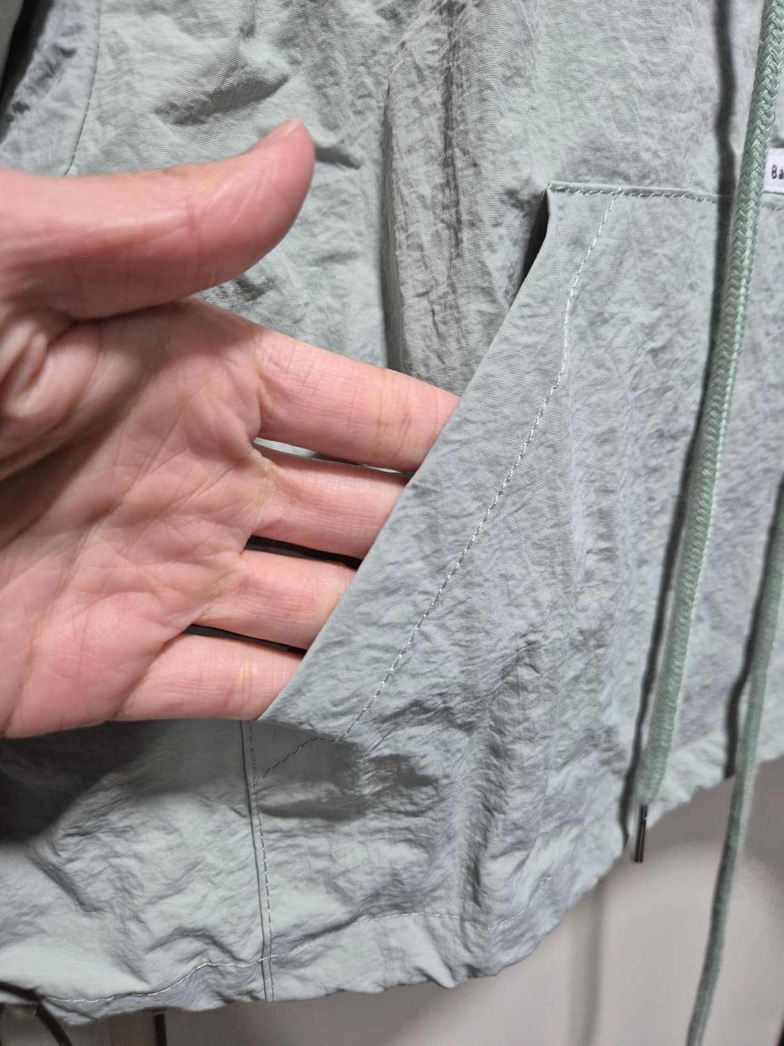 (세일)(새상품)아날로그걸 크롭 바람막이 셋업 민트그레이 상품이미지3