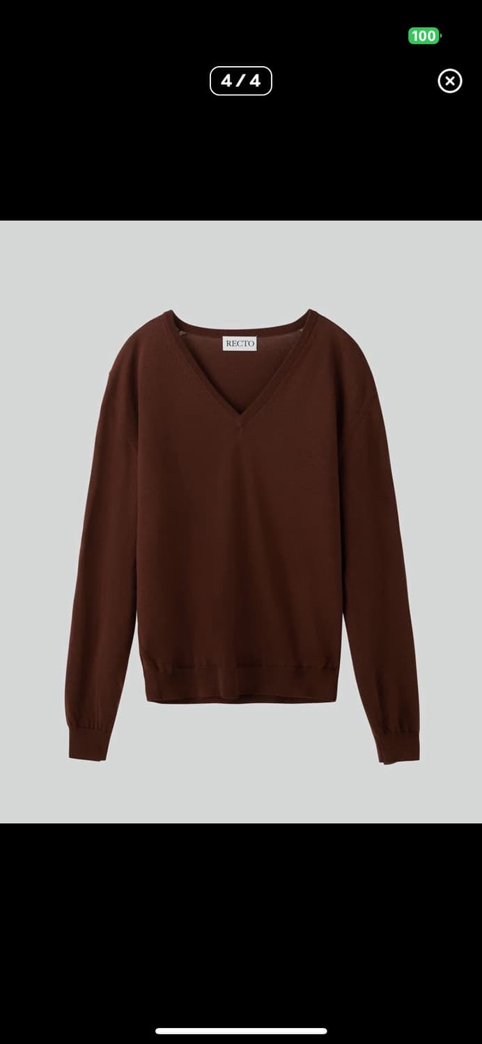 렉토 브이넥 니트 레드 브라운 상품이미지2