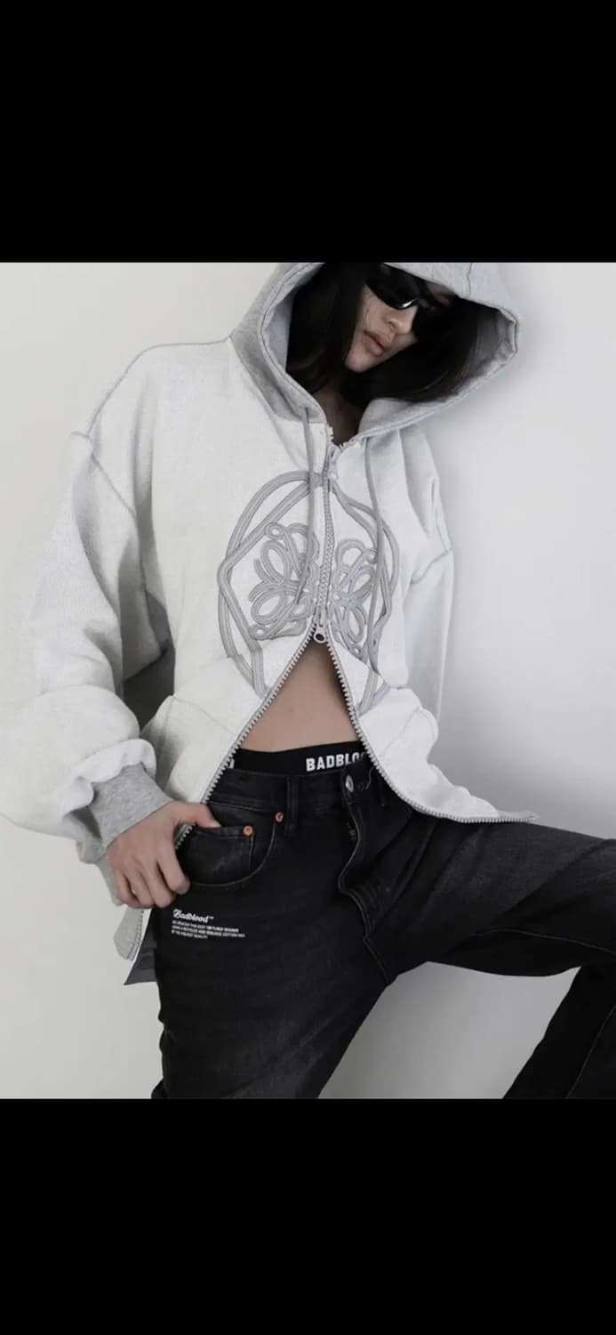 BADBLOOD LEATHER PATCH HOOD ZIP- 상품이미지4