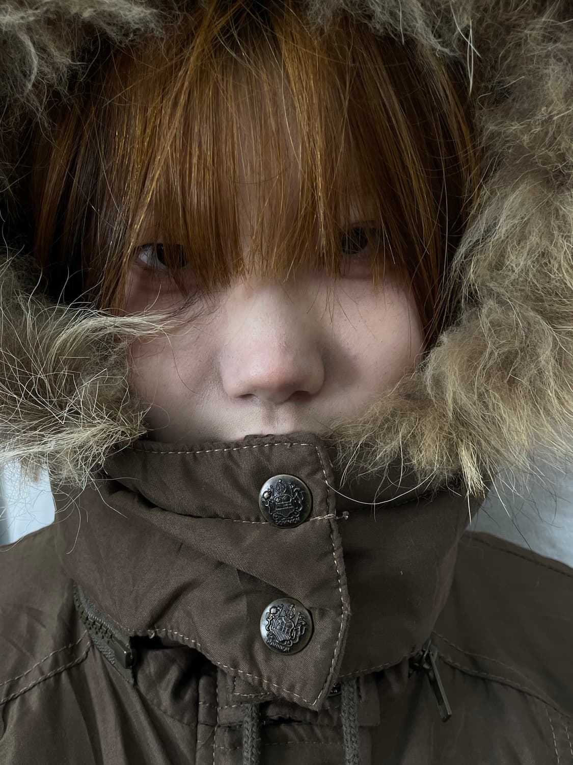 일본빈티지 퍼 후드 자켓 울프죠 브라운 야상 개파카 M 상품이미지2