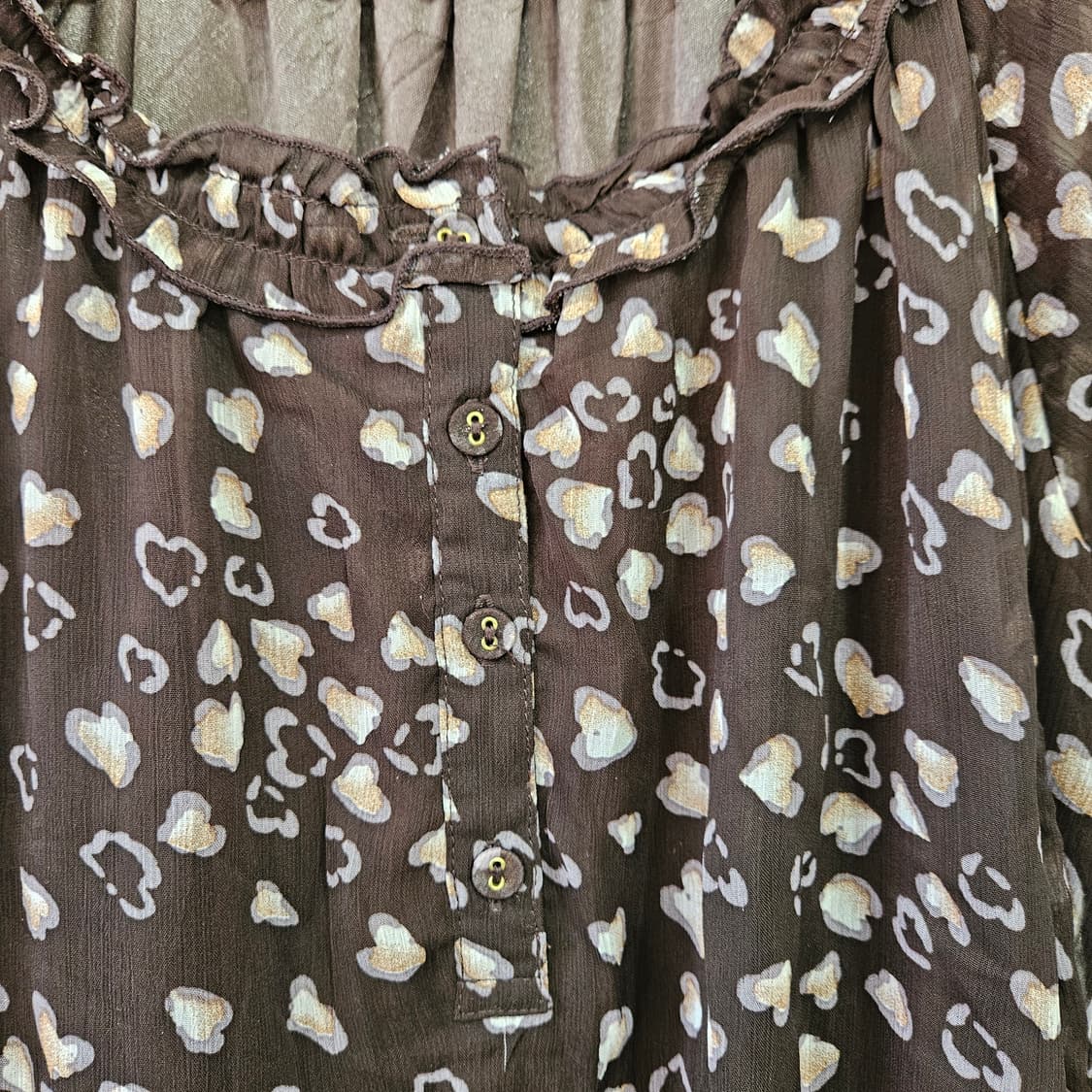 하트 패턴 쉬폰 미니 원피스 상품이미지5