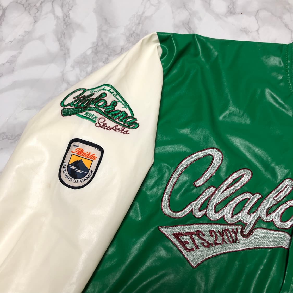 빈티지 바시티 자켓 캐롤라이나 퓨어그린 상품이미지3