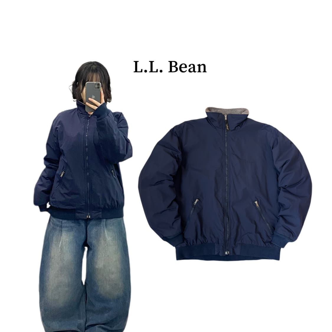 엘엘빈 신슐레이트 웜업 자켓 네이비 상품이미지1