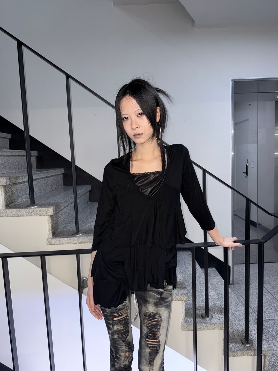 black frill dress 상품이미지1