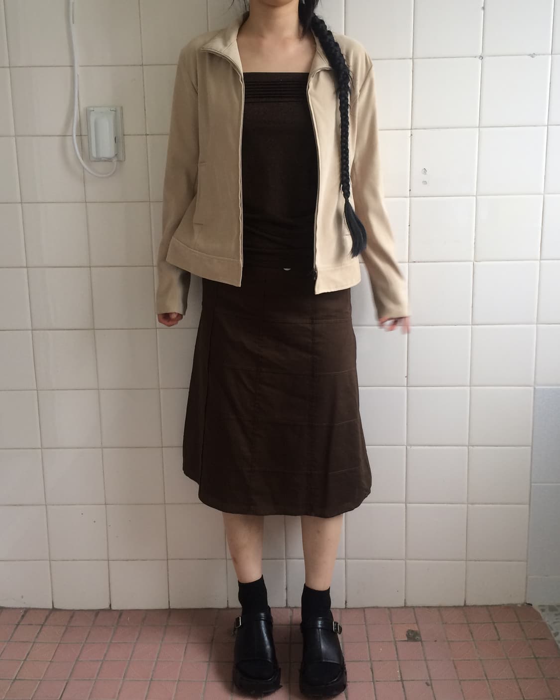 Fake suede high neck zip up jacket 상품이미지6